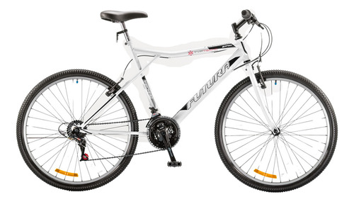 Mountain bike Futura Techno 026 18" 21v frenos v-brakes cambios Index color blanco con pie de apoyo  