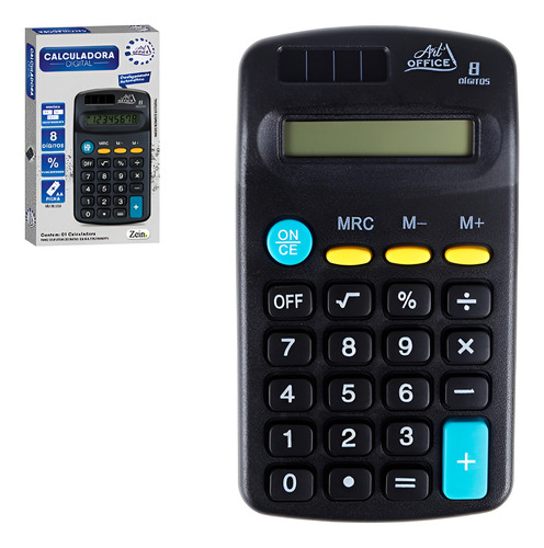 Kit 2 Calculadoras Mini Elgin 8 Dígitos Escritório Escolar