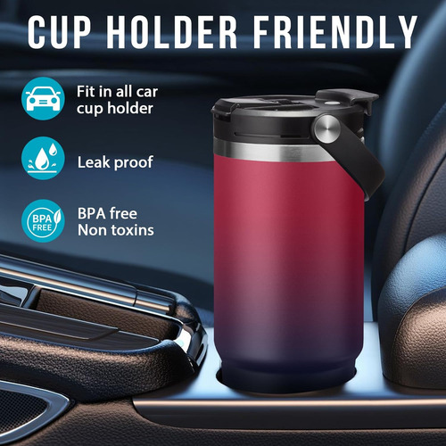 Rryfour Vaso De 30 Oz Con Asa Y Pajita - Tapa Abatible Y ...