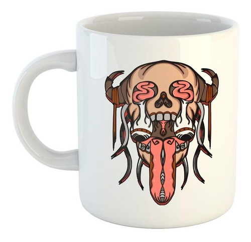 Taza De Ceramica Cara Con Ojos Y Lengua Para Afuera Art