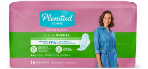 Plenitud Femme Toallita Normal C/ Alas Antibacterial X16u