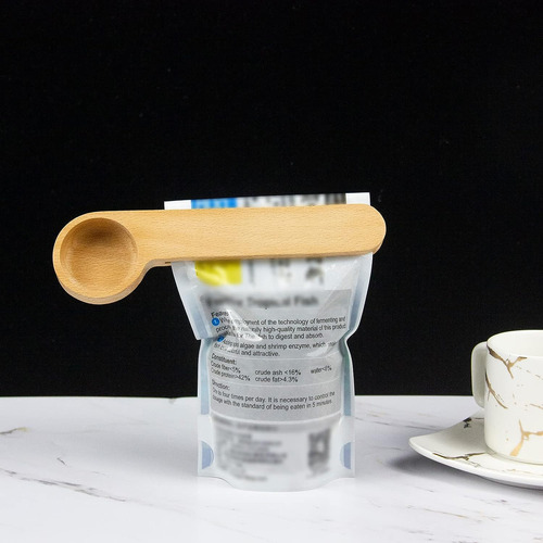 Kvmorze Cuchara De Café De Madera Y Clip Para Bolsa, Cuchara
