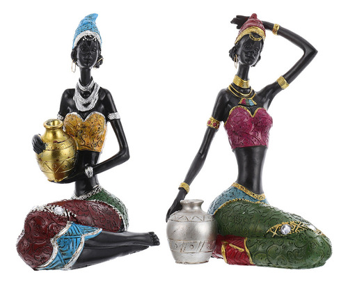 Adornos De Resina Con Forma De Figura De Mujer Africana, Nac