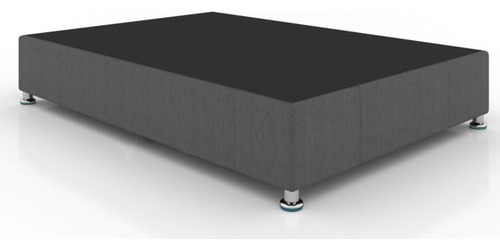 Base/box De Cama King Size Gris Contemporánea Tapizada Plus