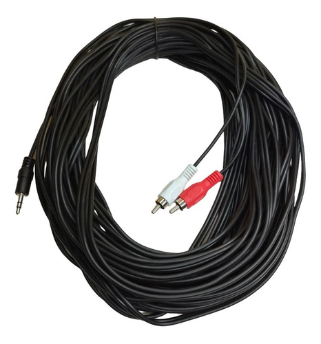 Cable De Audio Auxiliar Plug 3.5 A 2 Rca 20 Metros