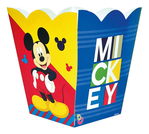 Cotillón Cajita Pochoclera X6 - Mickey Mouse