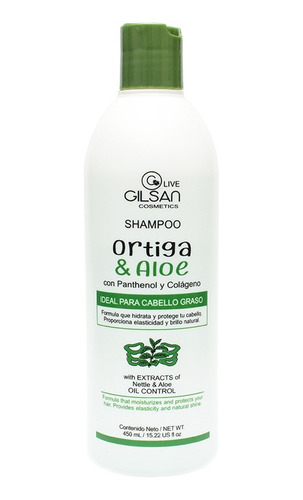 Shampoo Ortiga & Aloe Con Panthenol Y Colágeno Cabello Graso