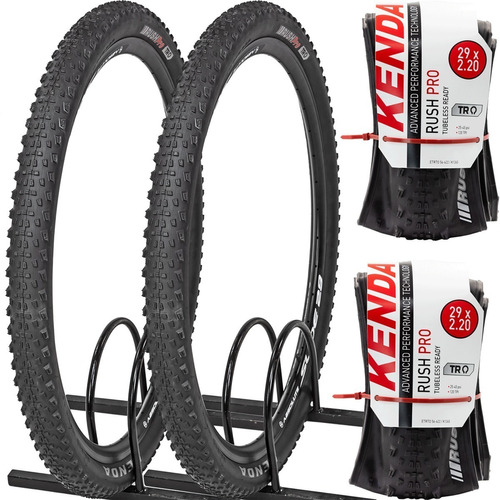 Par Pneus Kenda Rush Pro 29x2.20 Kevlar 120tpi Tubeless Bike Cor Preto