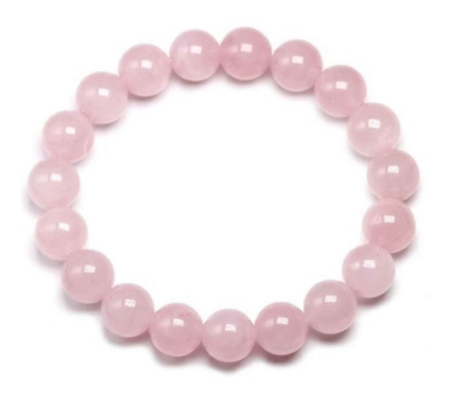 Pulseira Em Pedra Natural Quartzo Rosa 8mm Personalizável