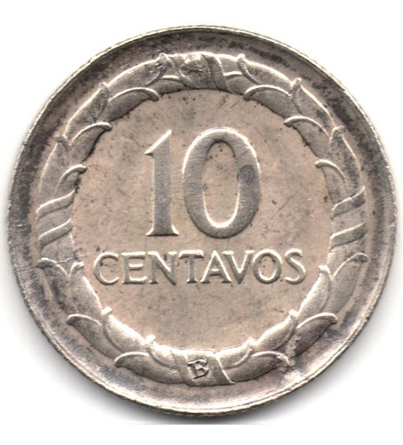 10 Centavos 1947 Variedad Con Doble B En La Corona Plata