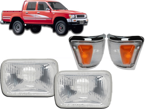 Juego Opticas + Giros Hilux 1992 1993 1994 1995 4x4 Cromado