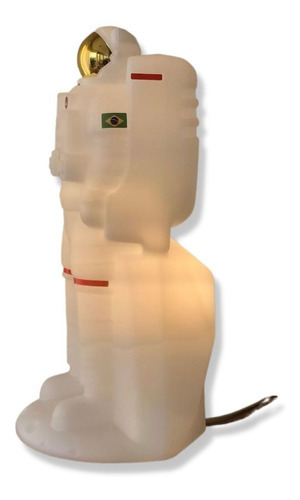 Luminária Abajur Mesa Decorfun Astronauta Nasa Espaço Lua