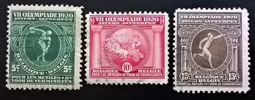 Bélgica Arte Deportes, Serie Yv 179-91 Olimp 20 Usada L12716