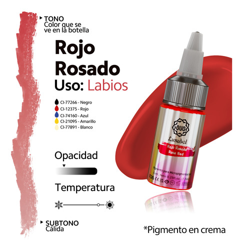 Pigmento En Crema Microblading Ouo Lunabel 7.5ml 10 Tonos