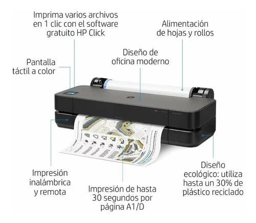 Imagen 4 de 4 de Impresora Plotter Hp T250 24 In Printer Usb Wi-fi Orgm