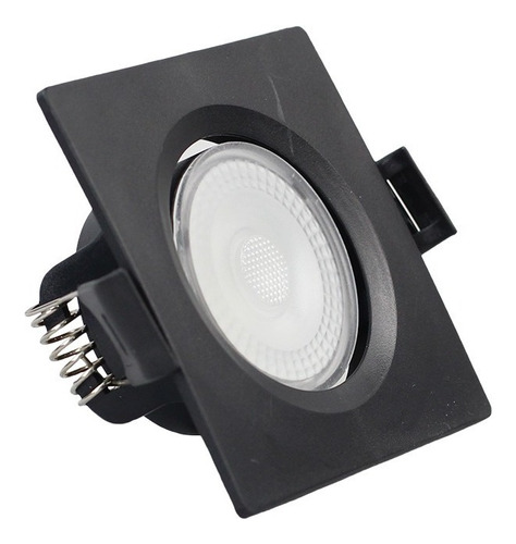 10x Spot Super Led Quadrado Embutir Dicroica Sanca 3w Preto