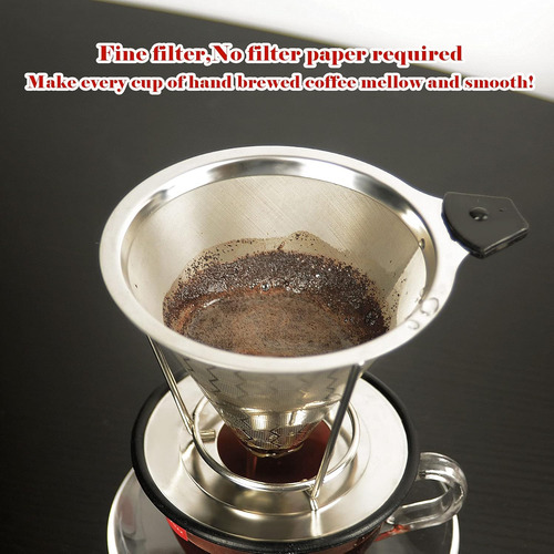 Reutilizable Pover Over Coffee Filter Single Serve Manu...