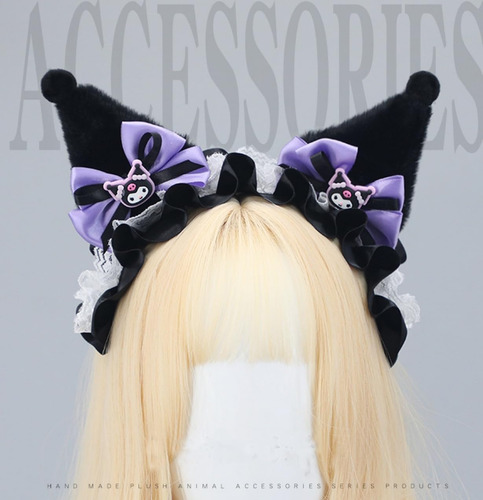 Diadema Orejas De Gato Kuromimi Set 4 Piezas Accesorios