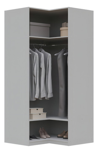 Guarda-roupa De Canto Reto Modular 95cm Sem Portas Com Wt