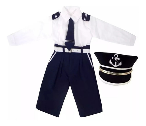 Roupa De Marinheiro Infantil 9a24meses + Quepe ( Kep Luxo )