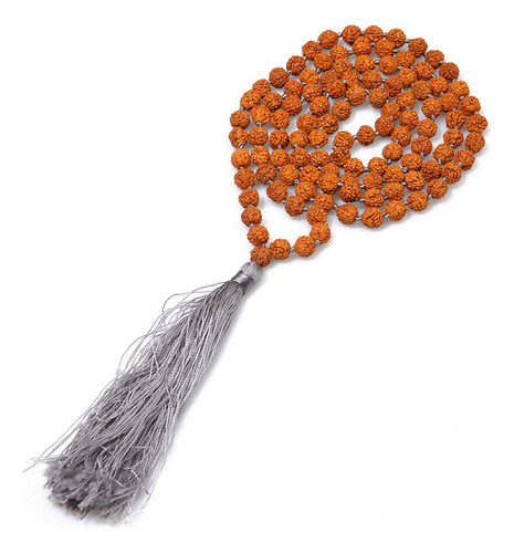 Collar Con Cuentas Anudadas, 108 Japa Mala Rudraksha, Medita