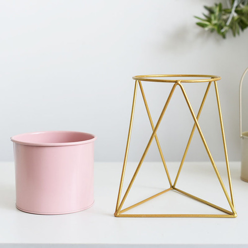 (gdw01) Maceta Geométrica De Metal De Hierro Para Plantas Su