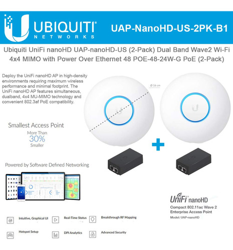 Unifi Nanohd Uap-nanohd-us (2 Unidades) Banda Dual Compacta