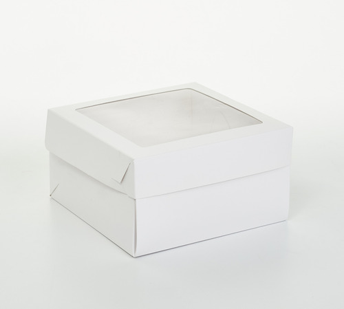 Caja Mediana 18x18x10 Cm C/visor (x 50u.) Tortas Postres Sandwich Lunch Regalos Pvc Acetato - 052 Bauletto