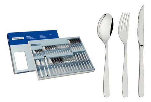Faqueiro Tramontina Cosmos Inox Com Facas Churrasco 42 Peças