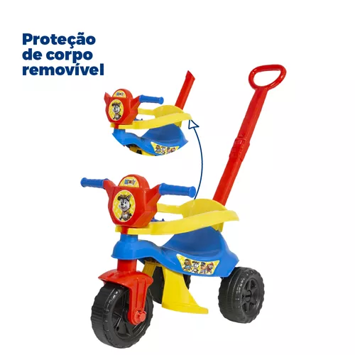 Triciclo Motoca Verde Bebê Dino Menino C/ Haste Magic Toys