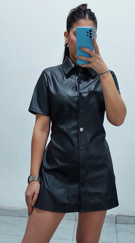Vestido Ecocuero Camisero