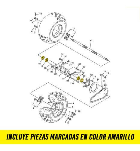 Set Rulemanes Rueda Trasera Yamaha Banshee 350 1989 Al 2006