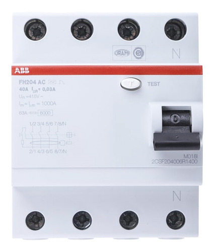 Disjuntor Dr Abb Fh204 Ac-40/0,03 Tetrapolar 40a/30ma