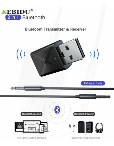 5 Pcs Receiver Bluetooth Transmitters V5.0 Dongle Adapter