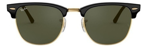 Lentes De Sol Rb3016 Clubmaster W0365 - Talle M Estándar Clásico Verde Oscuro Negro Negro