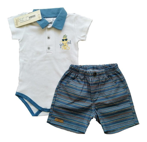 Roupa De Verão Para Bebê Masculino 2 Peças