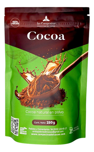 Cocoa Natural Premium La Campesina Del Cacao Bolsa 250g