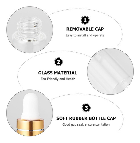 Minibotella De Aceite Esencial Transparente De 3 Ml, 50 Unid