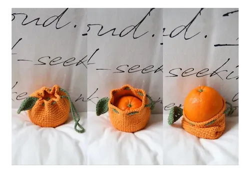 Bolsa De Almacenaje Pequeña Con Forma De Mandarina,...