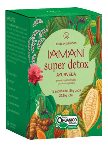 Chá Iamaní Super Detox Ayurveda Orgânico 15 Sachês