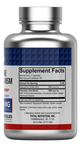 Suplemento De Vitaminas A: Glucosamina, Condroitina Y Msm 40