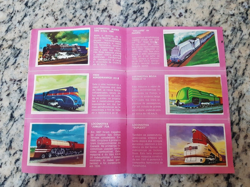 Álbum E Figurinhas Locomotivas. Antigo Raro. Década 60 (Usado)