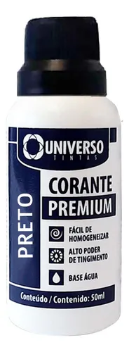 Kit 12un Corante Liquido Preto Universo Para Tinta 50ml