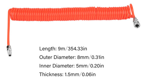 Mangueira De Ar De Recuo De Pu Com Juntas Flexíveis De 8 Mm*
