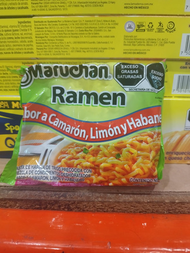 Pack 5 Sopas Ramen Maruchan Camarón Limon Y Habanero