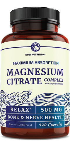 Magnesio Complex 500 Mg Premium Nobi Nutrition 120 Cap