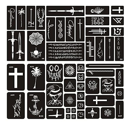 Tatuaje Temporale - Kotbs 6 Sheets Henna Tattoo Stencil Kit,