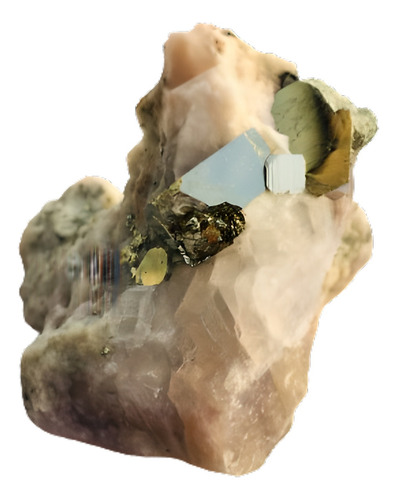 Anhidrita Angelita Con Pirita Mineral 100% Natural