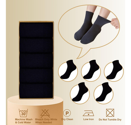 Calcetines De Algodón Para Mujer, 5 Pares Atléticos