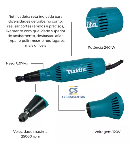 Retifica reta gd0603 240 watts 220 volts - makita